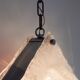 White and amber murano glass pendant lamp, italy, 1960s