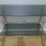 Art deco service in glass and brass.