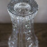 Art Nouveau cut glass vase with flowers