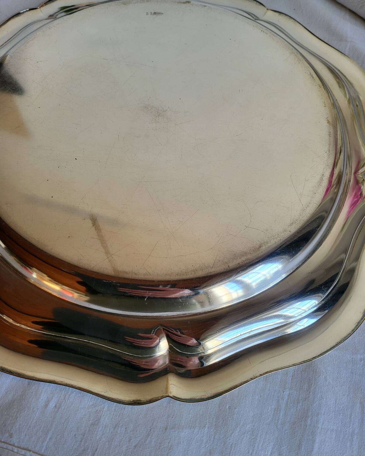 Plat de Service Rond en métal argenté Quist Alpacca