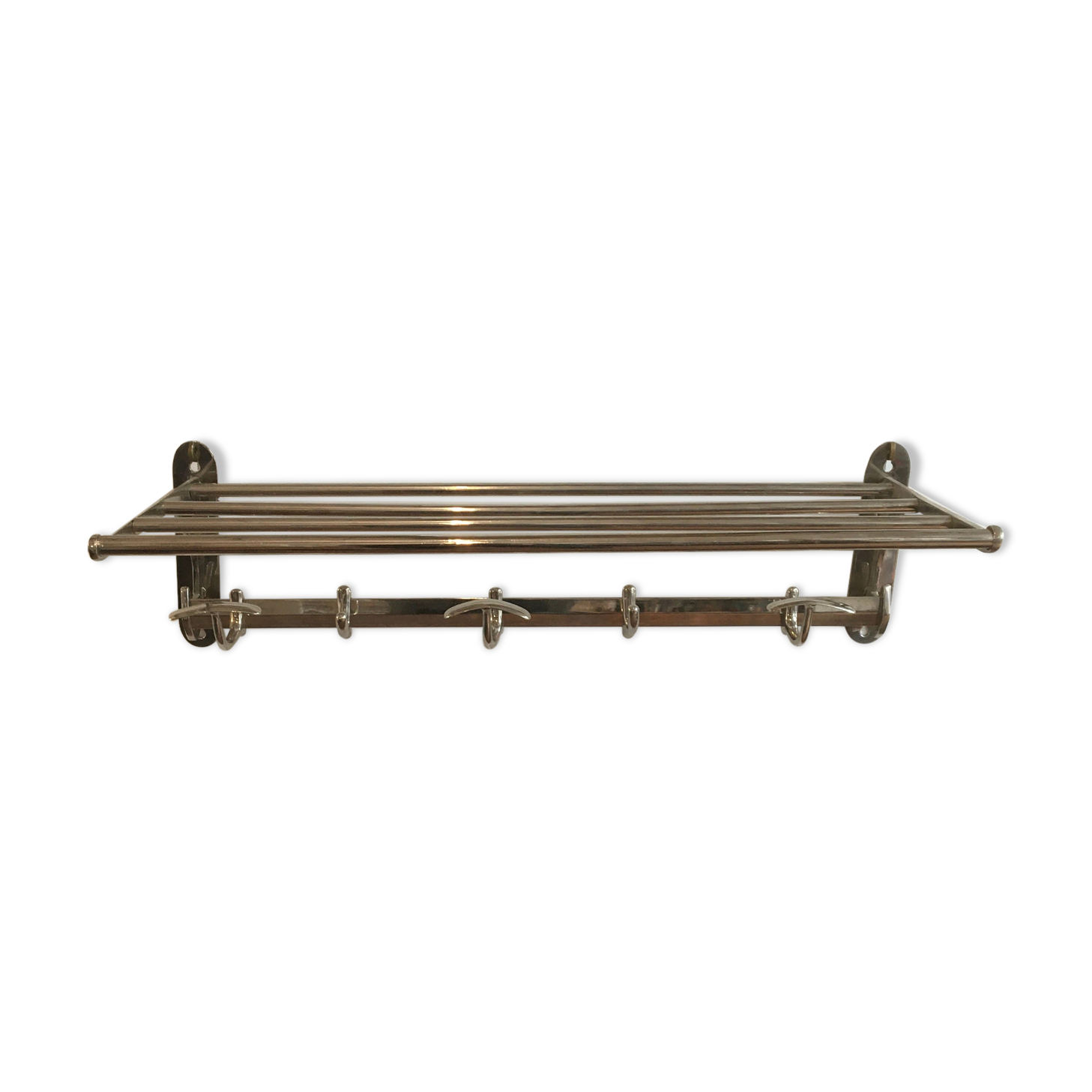 20s chrome wall coat rack