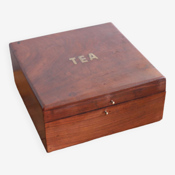 Tea box in wood and brass