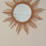 Rattan sun mirror 1960, 55 cm