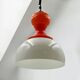 Vintage Pendant Light Made in Italy - Opaline Orange and White Glass, 1960s