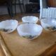 4 cups or ramekins Arcopal pear patterns grape 1970