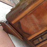 Two-door oak bedside table / 50s/60s