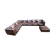 Modular sectional soft dark brown leather sofa by Arflex, Italy 1970