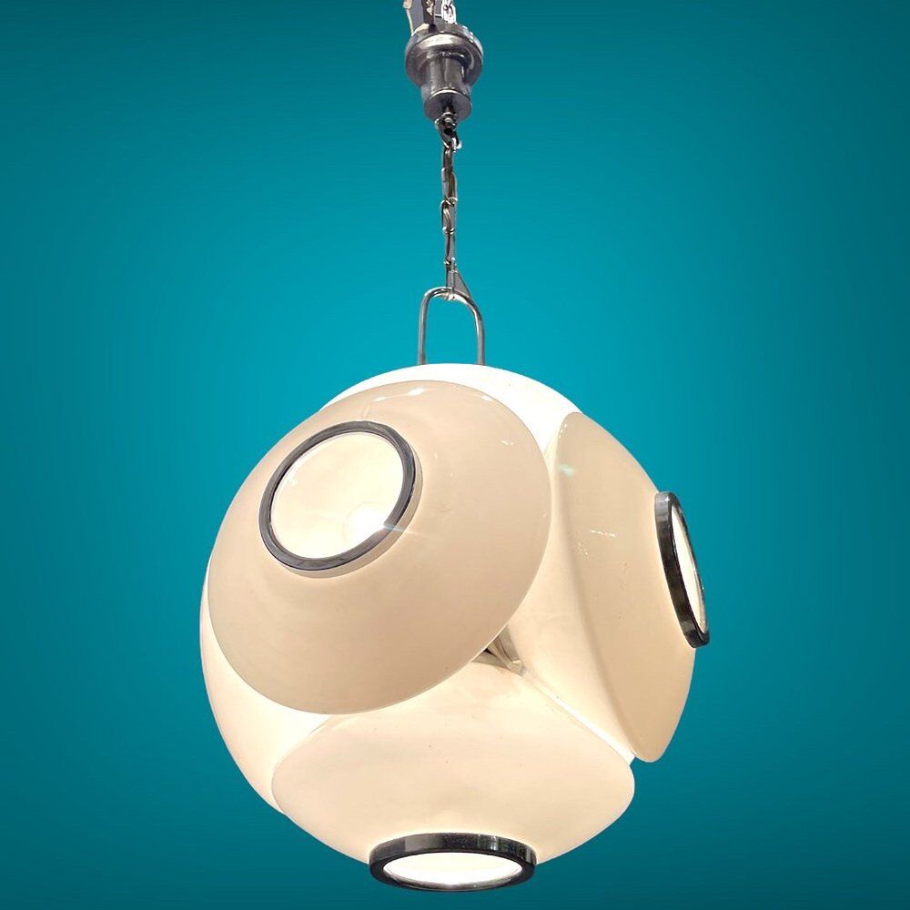 Mid-Century Italian Opaline Glass Light Pendant