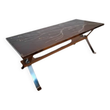 Vintage Adri Coffee Table – Ceramic & Chrome – Belgian Design 70s