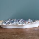 Iridescent enamelled leaf catchall, signed Gfredy.