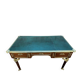 Bureau double plat de style empire en acajou et cuir vert