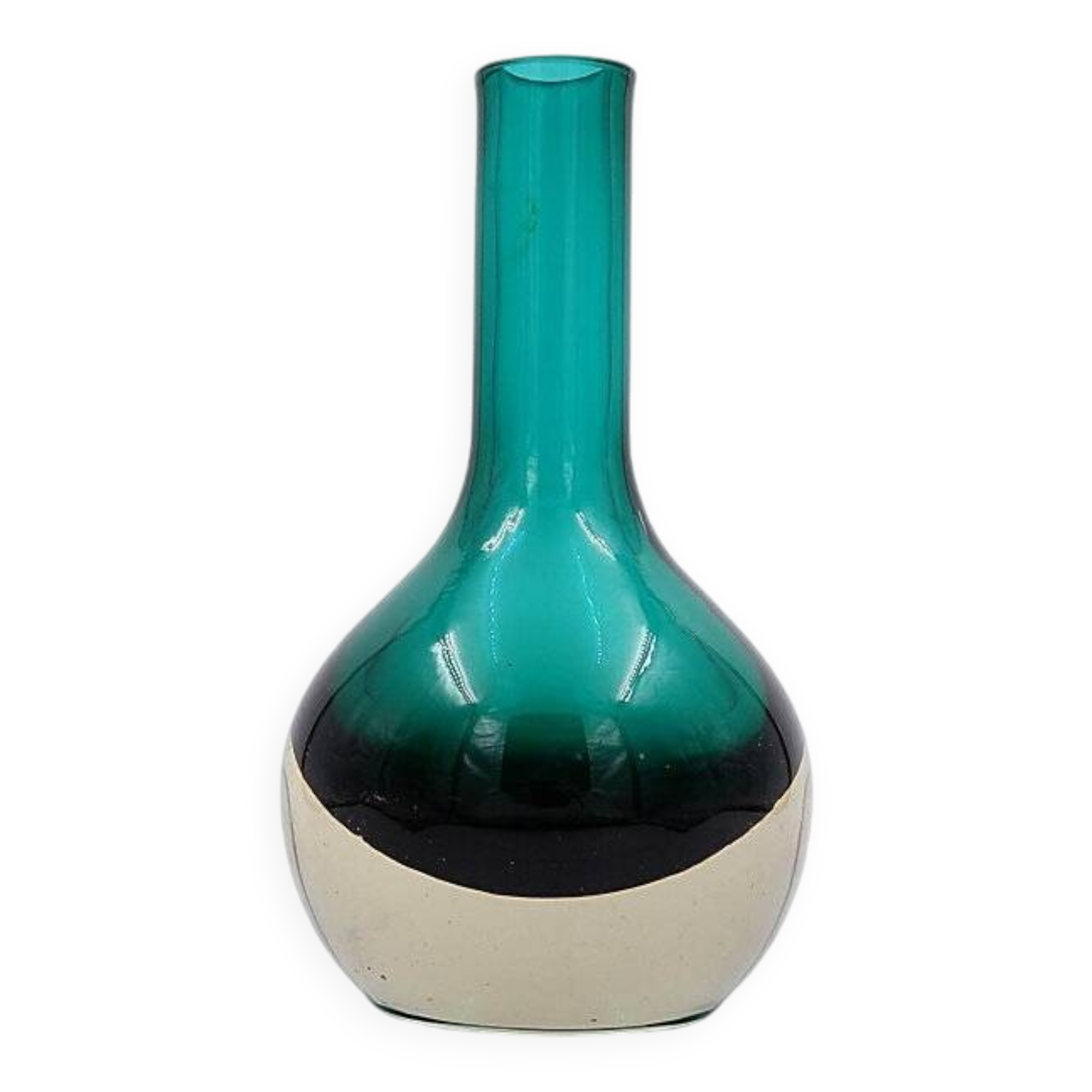 Green Kolben vase by Tamara Aladin Riihimaki for Riihimaen Lasi Oy, Finland