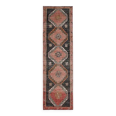 Tapis de couloir Oushak turc en laine et coton fait main, années 1970