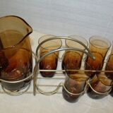 Orangeade in his 70s basket service pitcher glasses