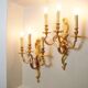 Pair of Lucien Gau bronze wall lamps with three arms Rockery style