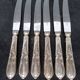 6 SFAM silver metal knives St Louis XVI