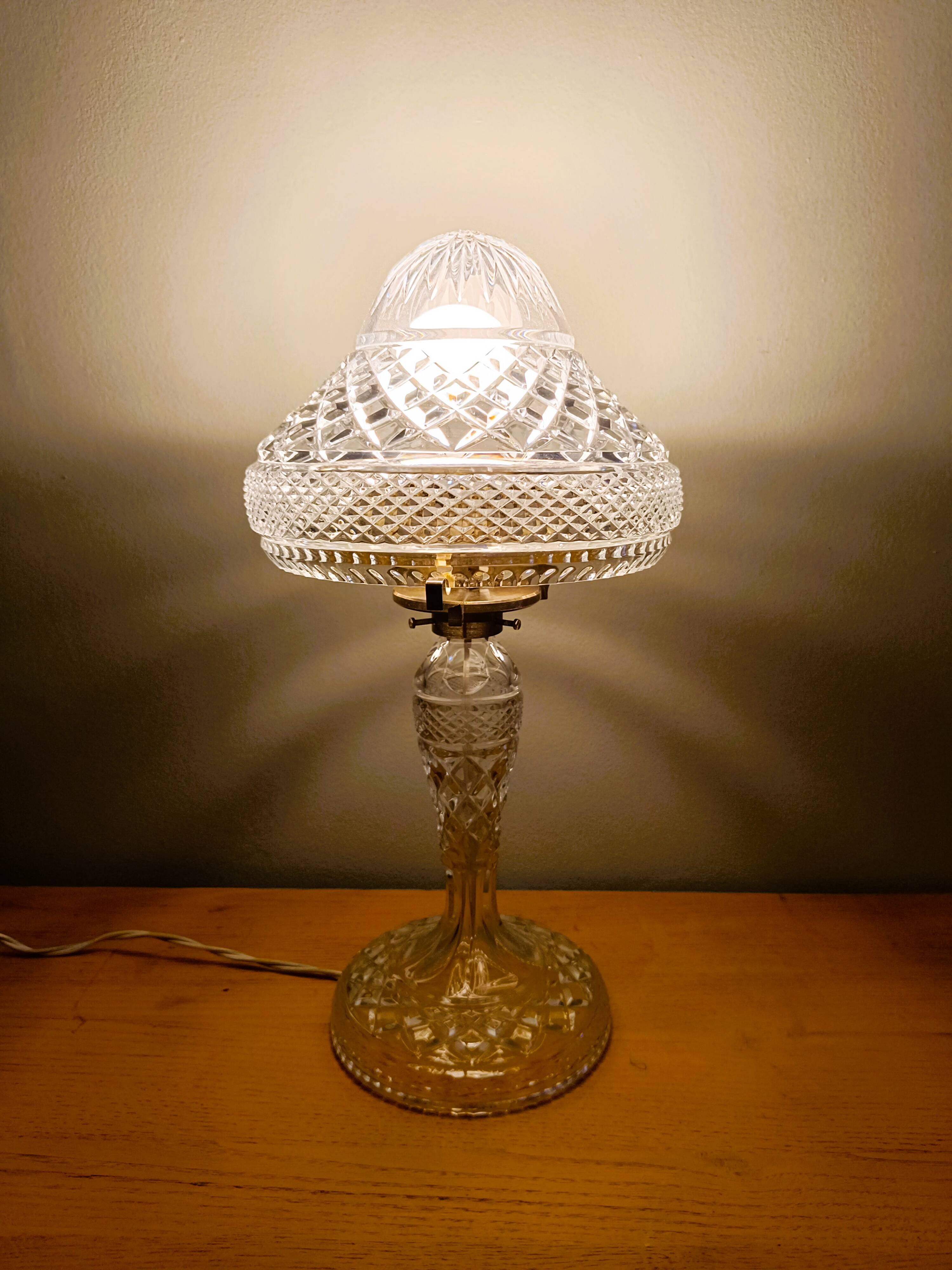Cut glass lamp dating from the 1930s