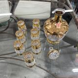 Alcohol service carafe liquor glasses Verrerie de Monaco