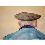 The Basque beret Watercolor by Dupicard