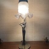 Lampe statuette en bronze style art déco