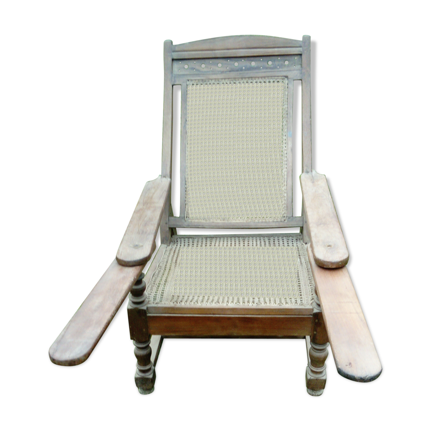 Fauteuil colonial avec repose pieds