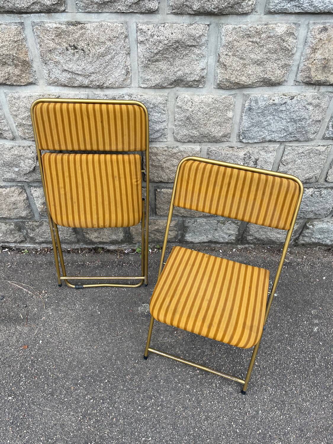 Two folding chairs, Lafuma, France, 1970