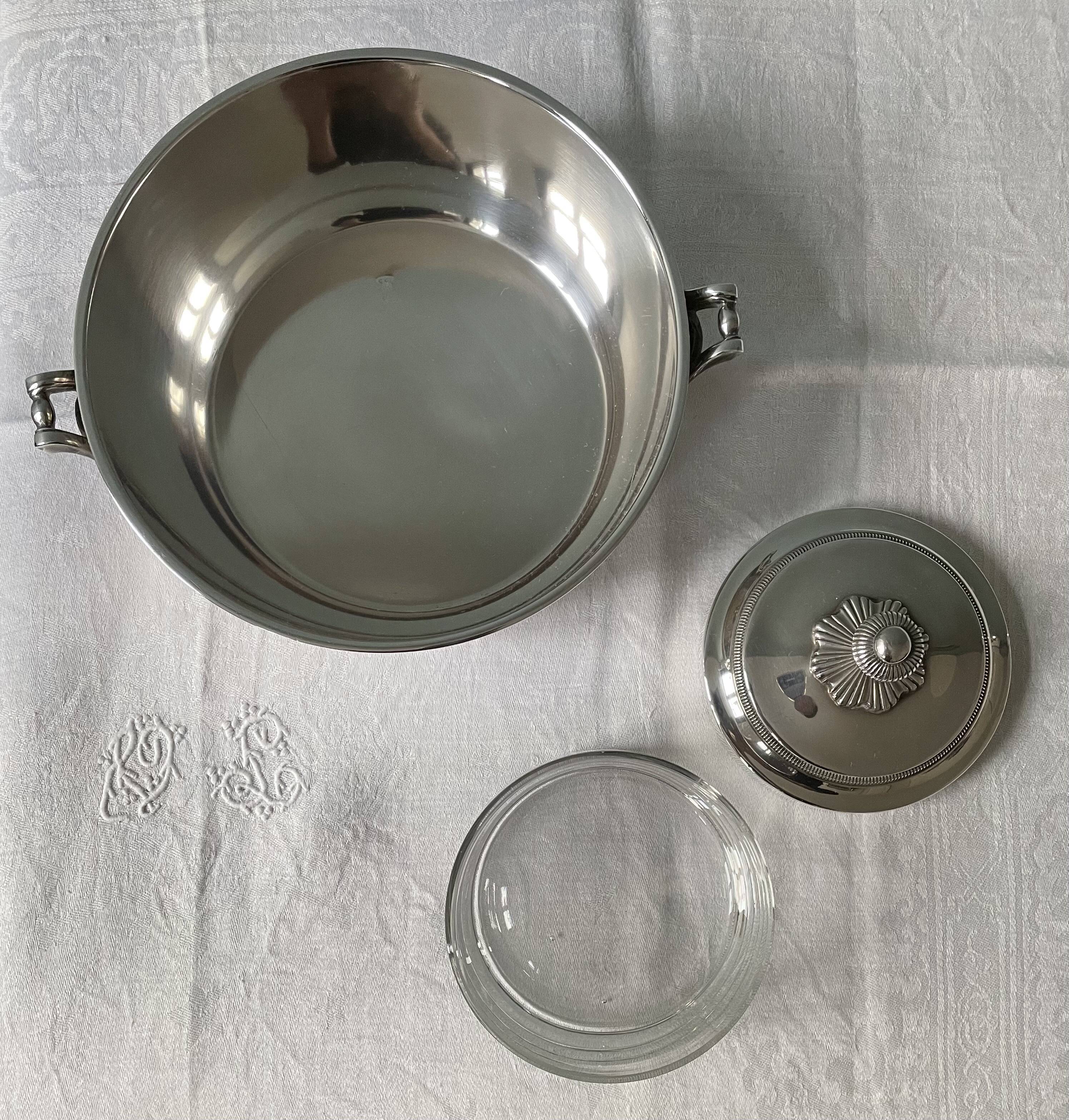 Service à caviar en métal argenté Christofle France
