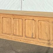 Large antique counter - solid raw wood tradesman's furniture