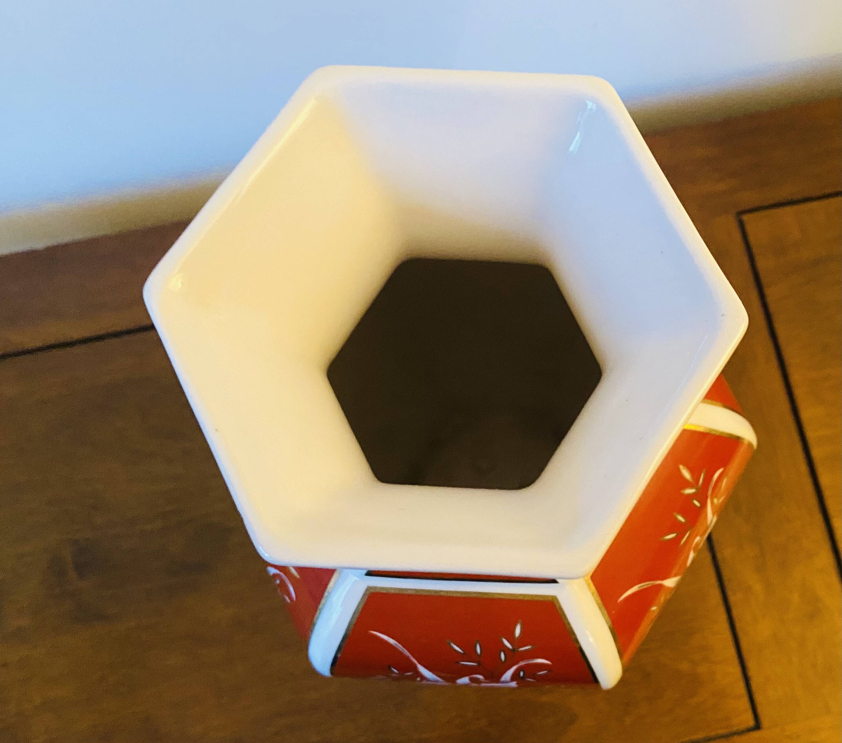 Red and gold porcelain vase