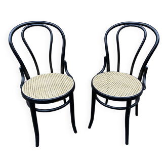 Paire de chaises bistrot café 1970