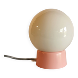 Vintage white opaline living room bedside desk lamp "Malabar"