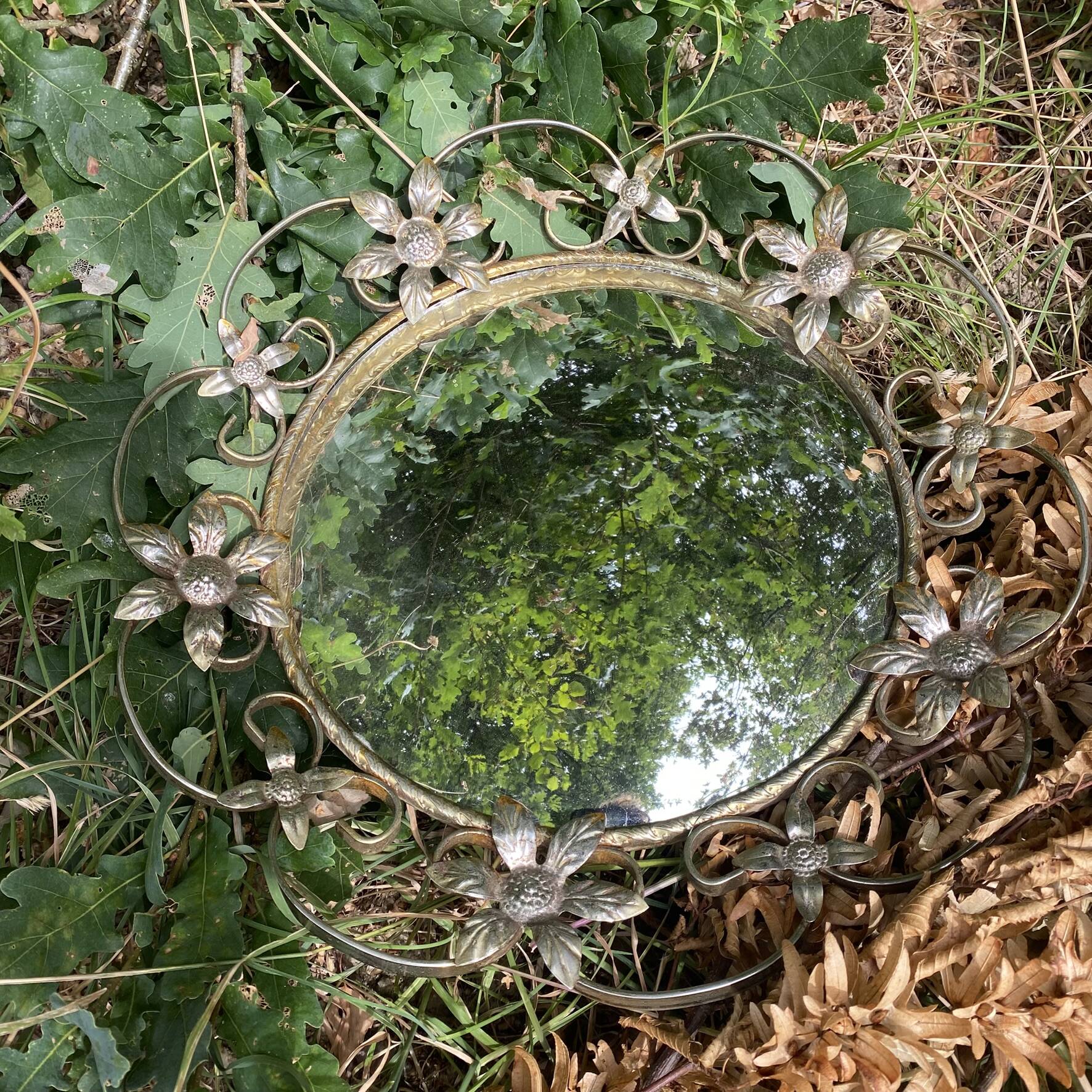 Vintage witch's eye mirror 43 cm, 1960s