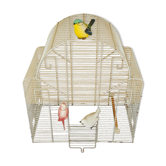 Cage à oiseaux décorative & ses 3 oiseaux