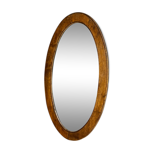 Miroir biseauté oval en bois,