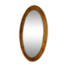 Oval beveled wooden mirror, 93x54 cm