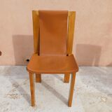 Chaises cuir et orme années 70