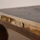 Rustic Coffee Table in Slate, Brass and Solid Oak | Germany 1970s