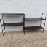 Modular wall string shelf in metal 50s 60s