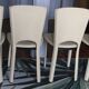 Set of 4 beige leather chairs from the 80s in Italy