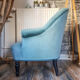 Vintage toad armchair blue velvet 70s