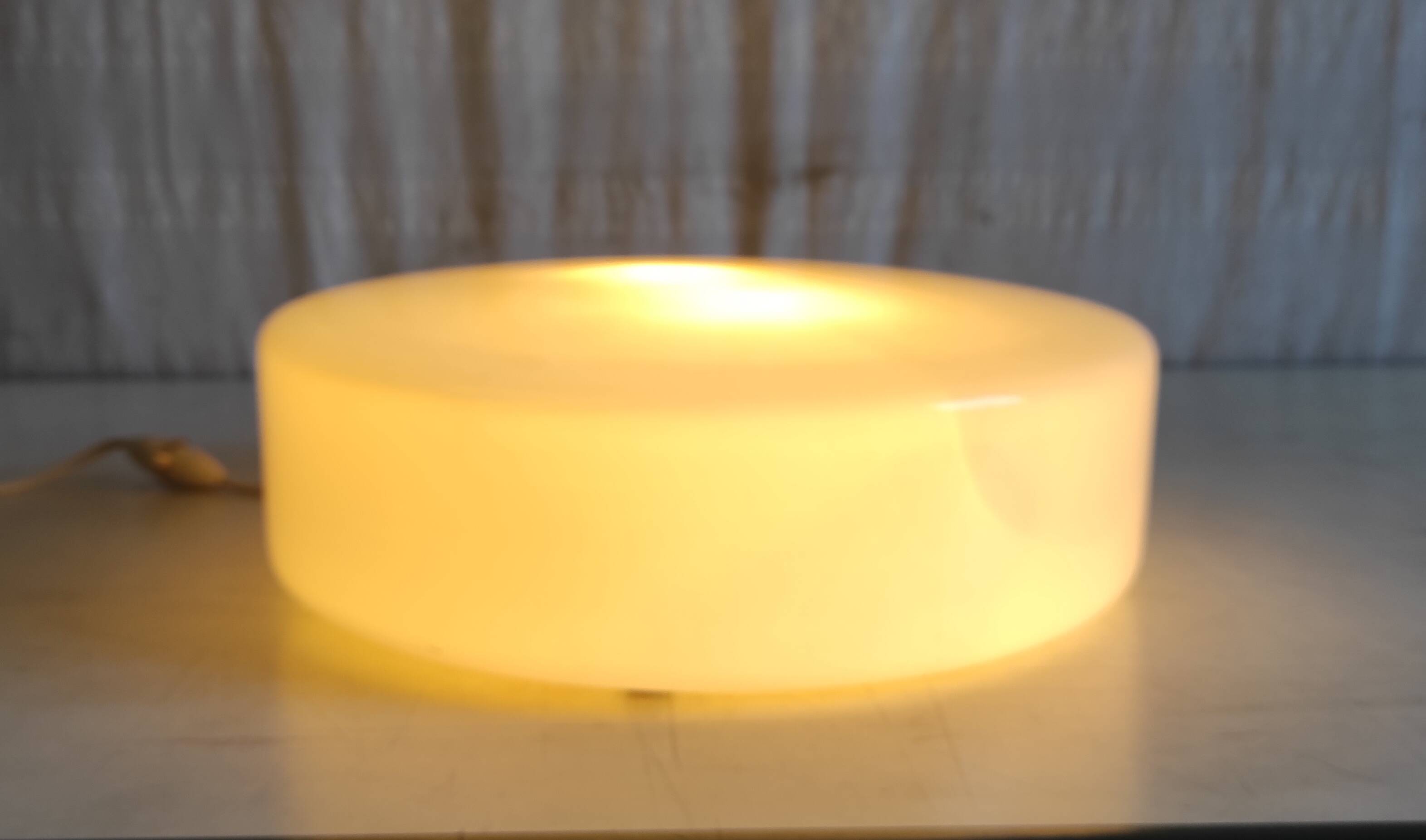Bauhaus style ceiling or wall light in opaline glass - mid-20th century
