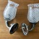 Paire d'appliques rétro verre et chrome