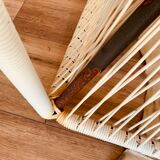 2 garden armchairs in white scoubidou