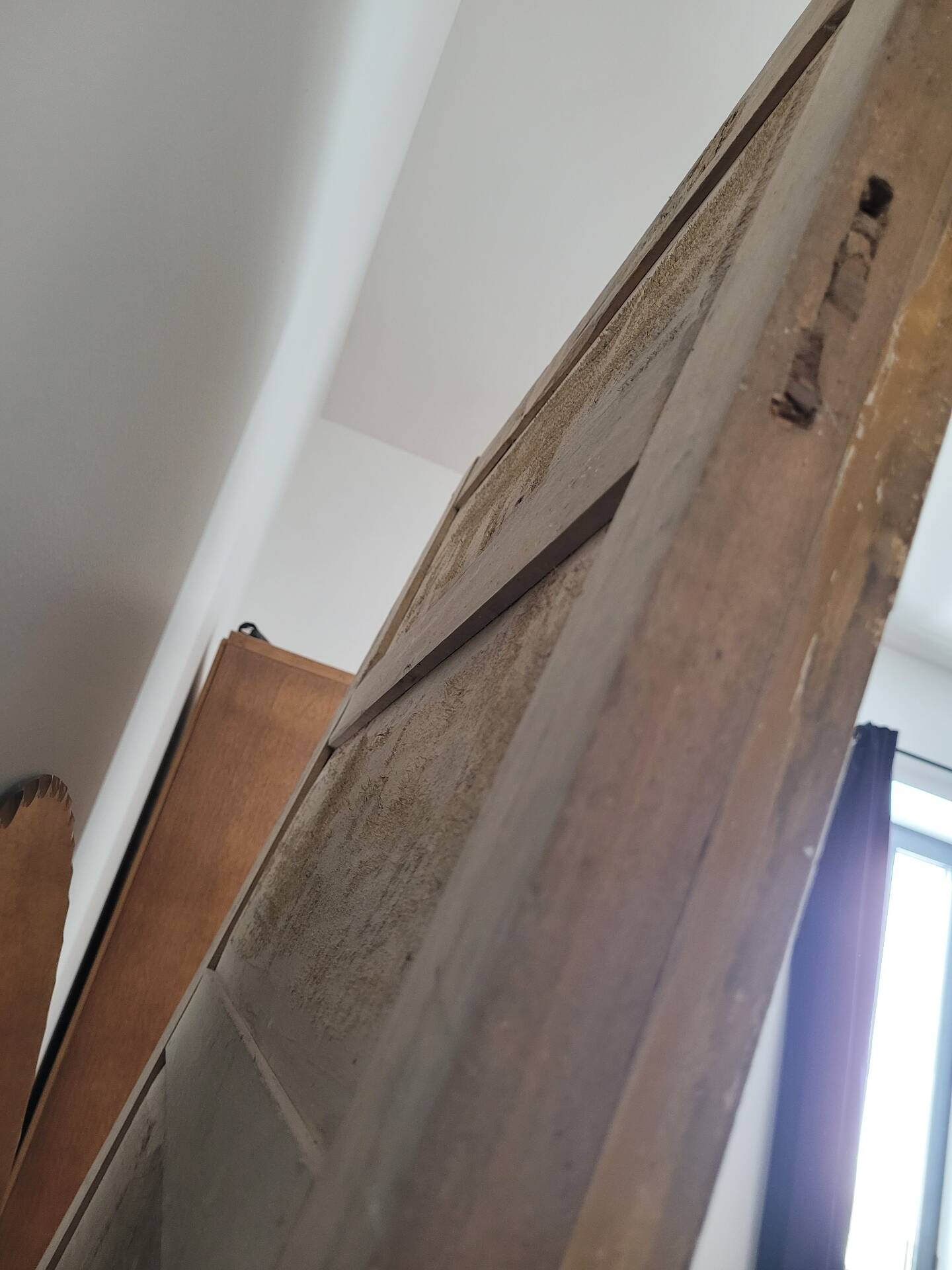 Golden stucco and wood Empire mirror