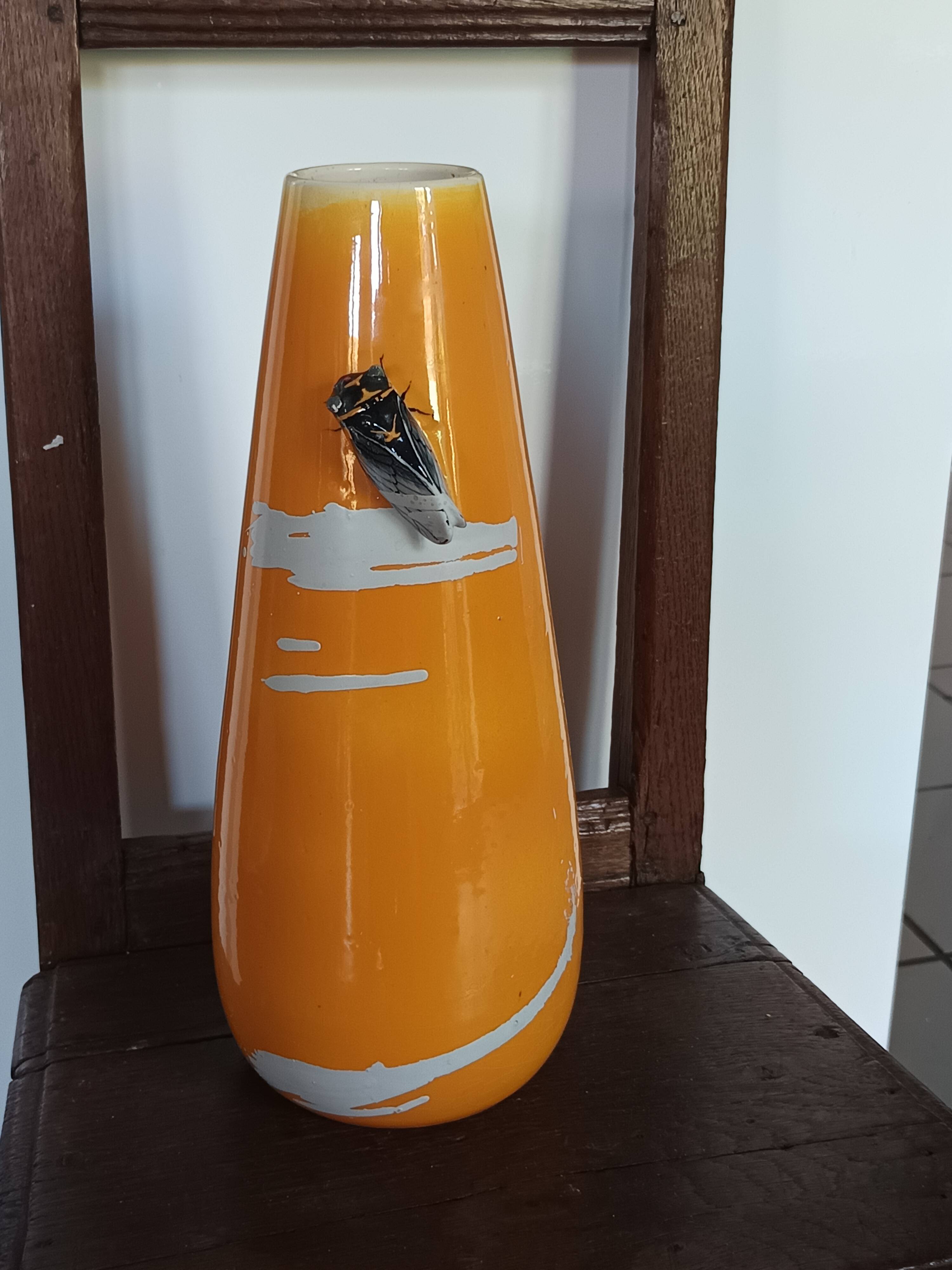 cicada vase signed JMF Vallauris Atelier Massier 1950/1960