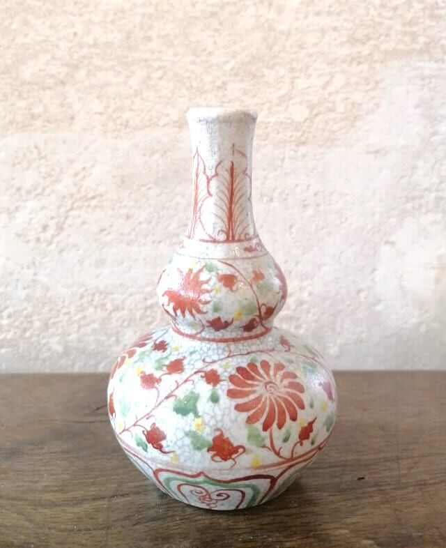 Cracked stoneware sake bottle Japan