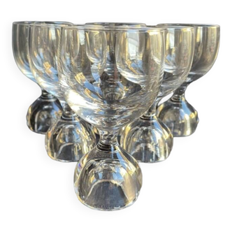 6 Crystal wine glasses – Hollow ball base