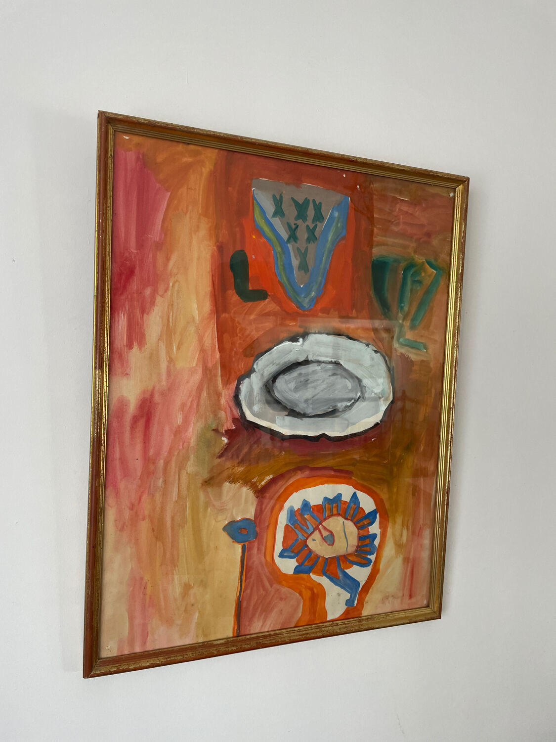 Abstract art painting signed