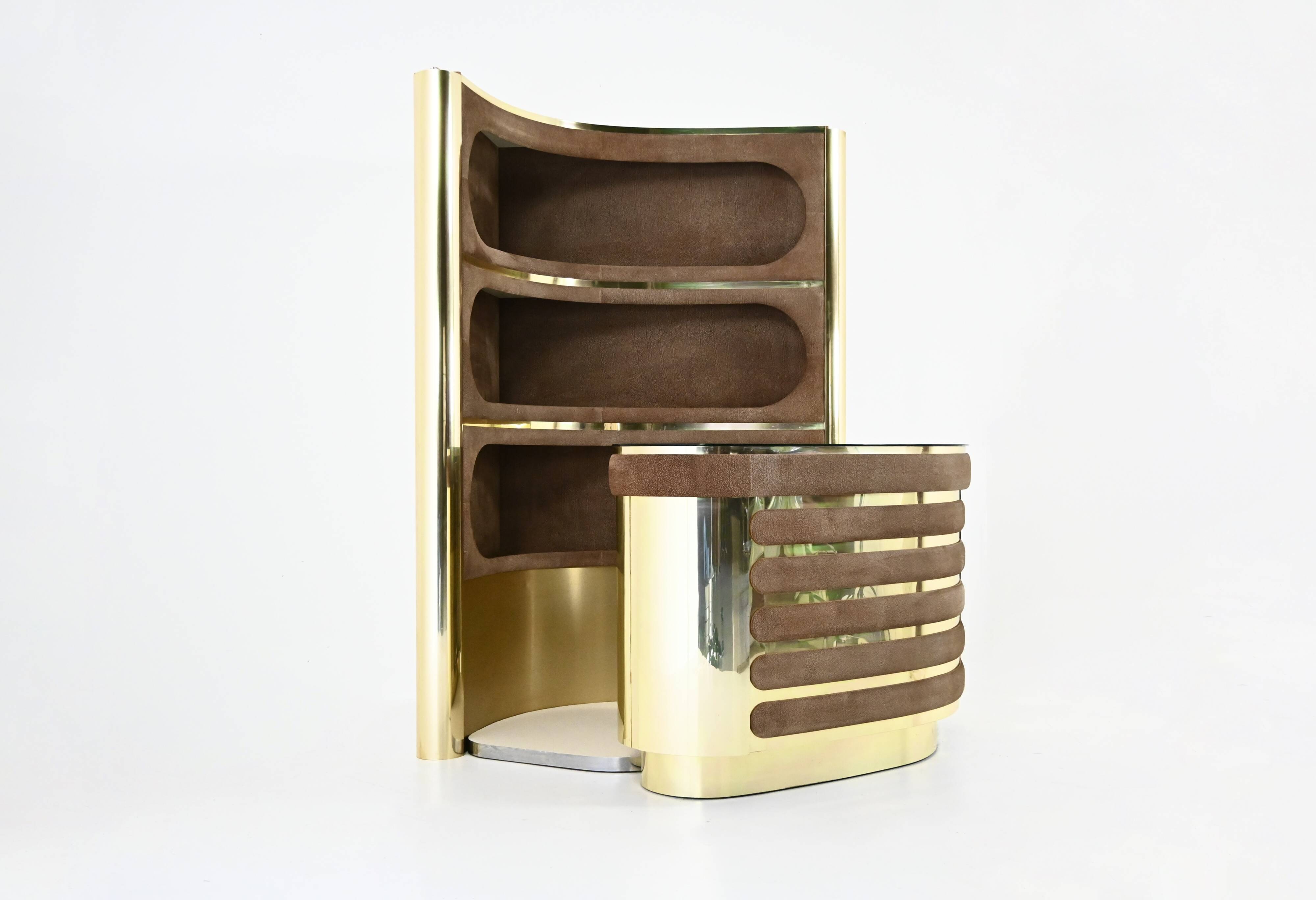 Bar set attributed to Willy Rizzo, 1970s.