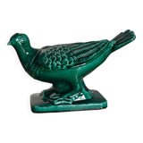 Green glazed ceramic pigeon FPP Vallauris